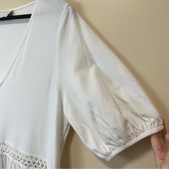 NWT ASOS Design V-Neck Midi Dress Crochet Detail - White - Picture 4 of 16